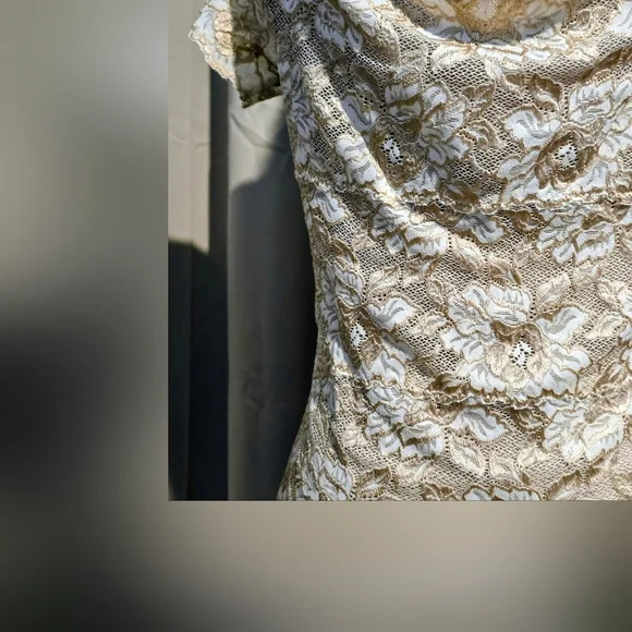 Vintage Cache Lace Floral Blouse - Cream and White Made In The USA - Picture 3 of 5